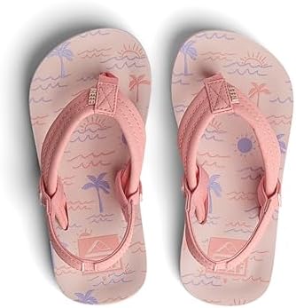 REEF Girls ToddlerLittle Kid Ahi Beach Flip Flop, Soft Cushion Footbed, Water Friendly Peachy Oasis
