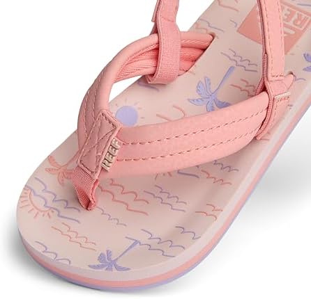 REEF Girls ToddlerLittle Kid Ahi Beach Flip Flop, Soft Cushion Footbed, Water Friendly Peachy Oasis