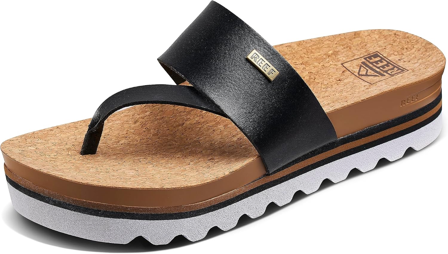 REEF Women's Cushion Sol Hi Platform Sandals BlackTan