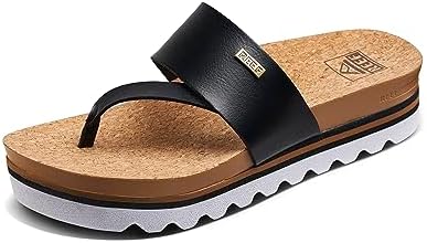 REEF Women's Cushion Sol Hi Platform Sandals BlackTan