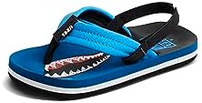 REEF Boys ToddlerLittle Kid Ahi Beach Flip Flop, Soft Cushion Footbed, Water Friendly Sharky Ocean