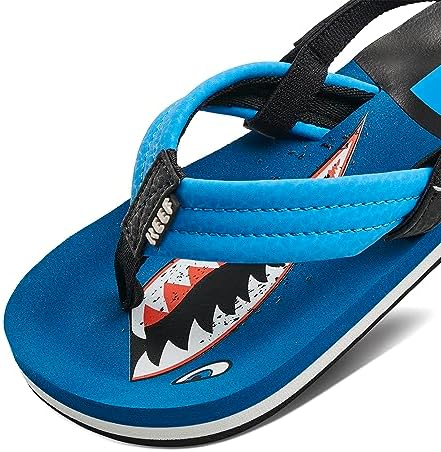 REEF Boys ToddlerLittle Kid Ahi Beach Flip Flop, Soft Cushion Footbed, Water Friendly Sharky Ocean