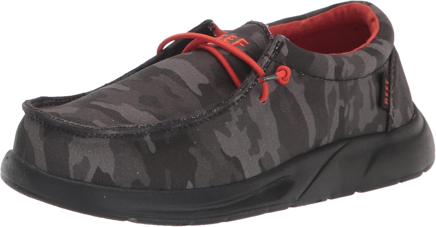 REEF Boys Cushion Coast Shoe Black CamoRed