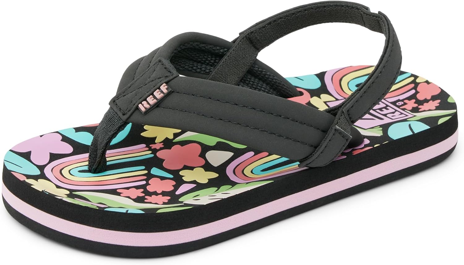 REEF Girls ToddlerLittle Kid Ahi Beach Flip Flop, Soft Cushion Footbed, Water Friendly Tropical Rainbow