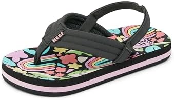 REEF Girls ToddlerLittle Kid Ahi Beach Flip Flop, Soft Cushion Footbed, Water Friendly Tropical Rainbow