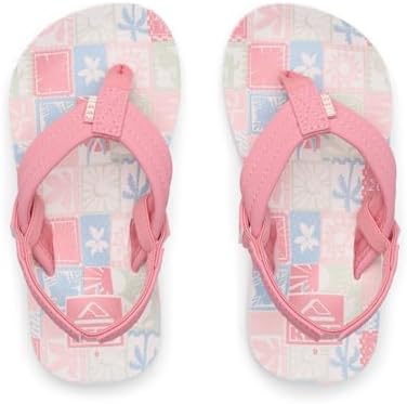 REEF Girls ToddlerLittle Kid Ahi Beach Flip Flop, Soft Cushion Footbed, Water Friendly Sunset Stamp