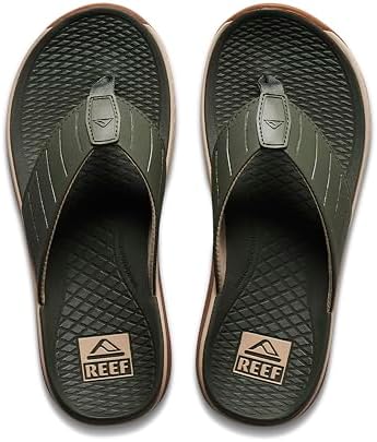 REEF Men's Deckhand Water Friendly Flip Flops Olive-gum
