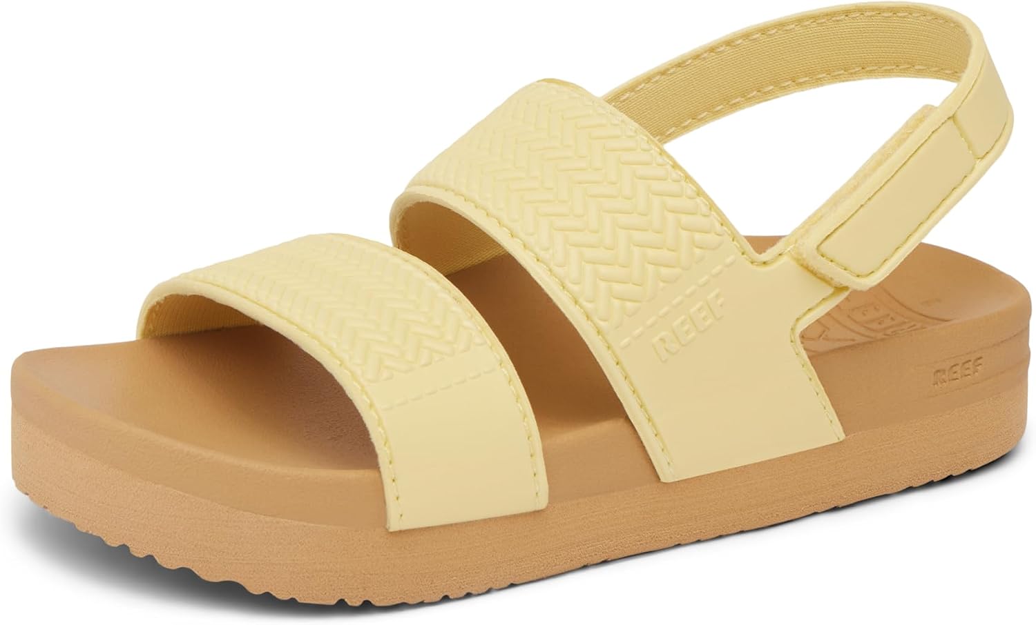 REEF Girls ToddlerLittle Kid Water Vista Platform Sandal, Water Friendly, Adjustable Strap Pale Banana