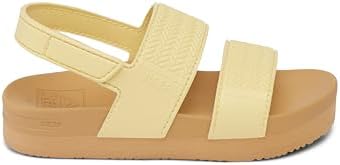 REEF Girls ToddlerLittle Kid Water Vista Platform Sandal, Water Friendly, Adjustable Strap Pale Banana
