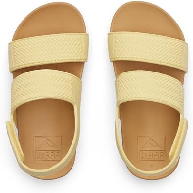 REEF Girls ToddlerLittle Kid Water Vista Platform Sandal, Water Friendly, Adjustable Strap Pale Banana