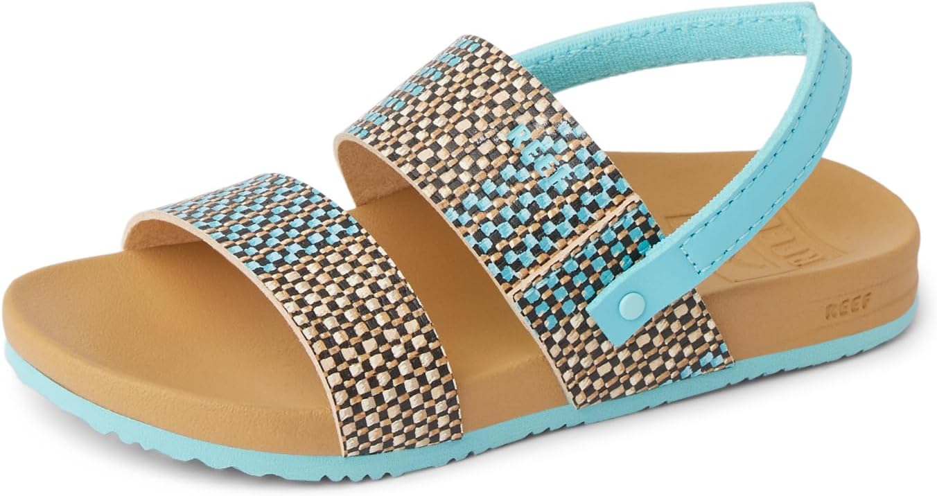 REEF Girls ToddlerLittle Kids Cushion Vista Sandal Blue Raffia