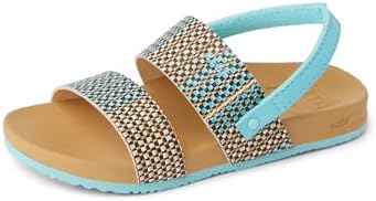 REEF Girls ToddlerLittle Kids Cushion Vista Sandal Blue Raffia
