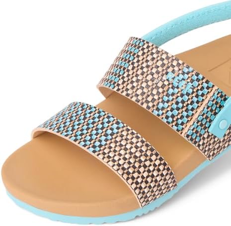 REEF Girls ToddlerLittle Kids Cushion Vista Sandal Blue Raffia