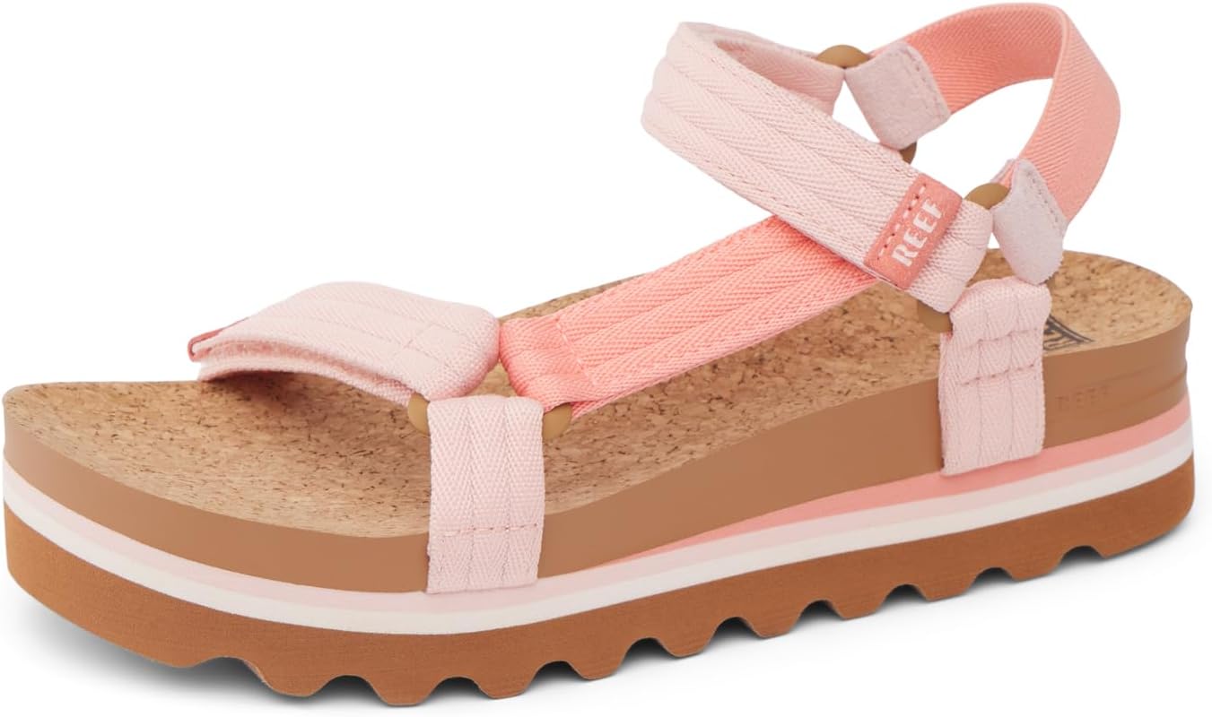 REEF Women's Cushion Rem Hi Platform Sandals Coral Duo