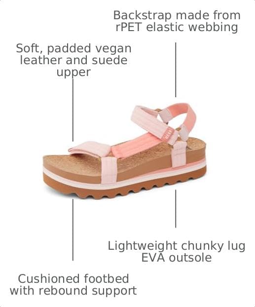 REEF Women's Cushion Rem Hi Platform Sandals Coral Duo