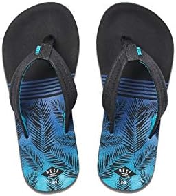 REEF Boys Kids Ahi Beach Flip Flop, Soft Cushion Footbed, Water Friendly Aqua Palms