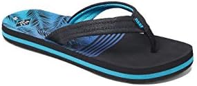REEF Boys Kids Ahi Beach Flip Flop, Soft Cushion Footbed, Water Friendly Aqua Palms