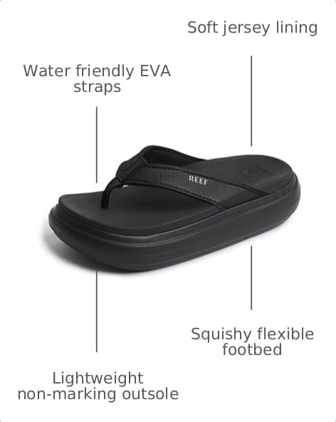 REEF Cushion Bondi Women's Sandal, Lightweight and Supportive Footbed, Water Friendly BlackBlack