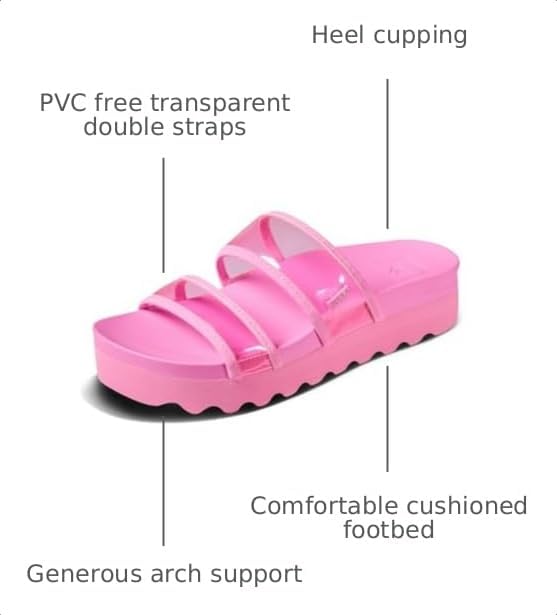 REEF Women's Vista Hi Energy Slide Sandal Light Neon Pink