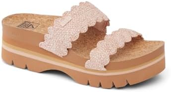 REEF Cushion Vista Higher Women's Platform Fashion Sandal, Arch Support, Ultra Soft Cushion Footbed Scalloped Rose
