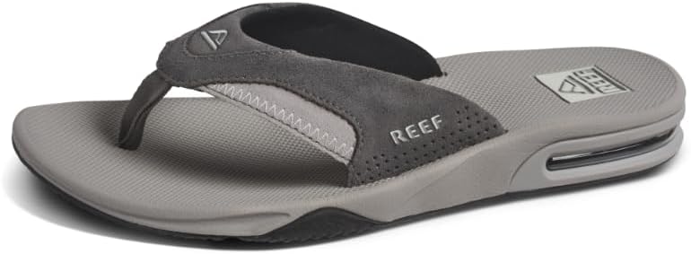 REEF Mens Sandals, Fanning Grey Suede