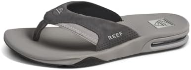 REEF Mens Sandals, Fanning Grey Suede