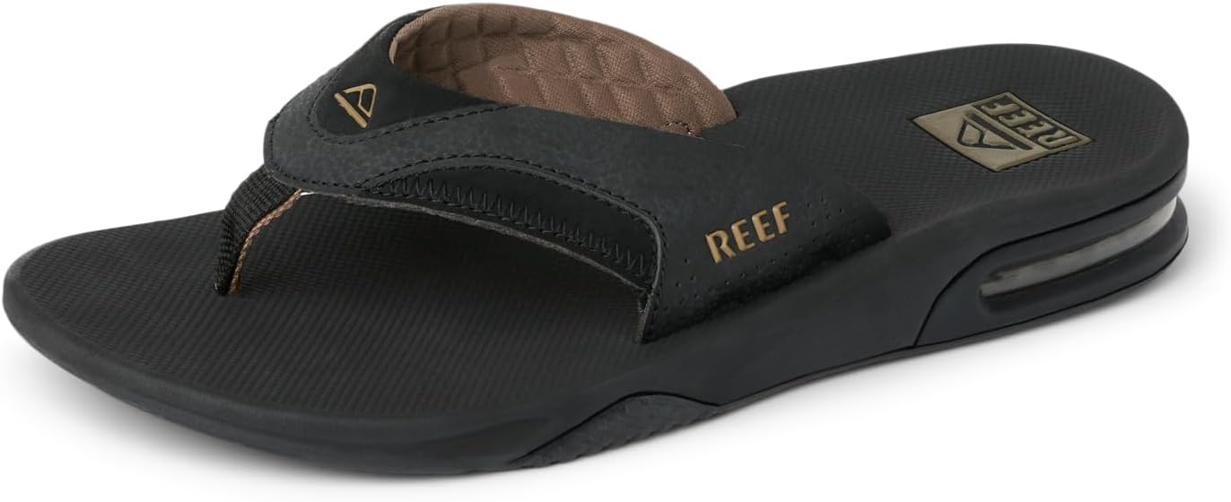 REEF Mens Sandals, Fanning BlackBrown