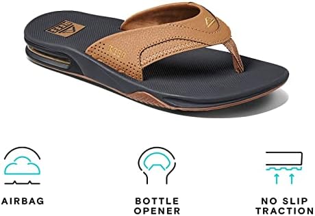 REEF Mens Sandals, Fanning Grey Khaki