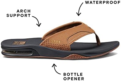 REEF Mens Sandals, Fanning Grey Khaki