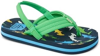 REEF Boys ToddlerLittle Kid Ahi Beach Flip Flop, Soft Cushion Footbed, Water Friendly Multi Shark