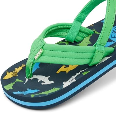 REEF Boys ToddlerLittle Kid Ahi Beach Flip Flop, Soft Cushion Footbed, Water Friendly Multi Shark