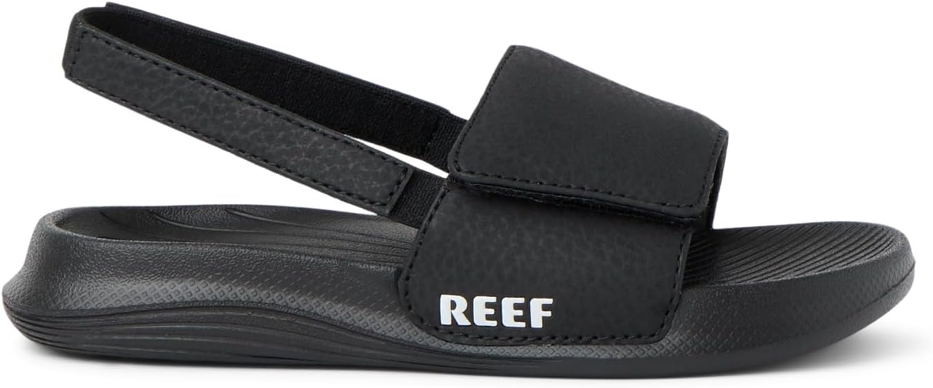 REEF Boys Sandals, ToddlerLittle Kid Salty Slide, BlackWhite, 9