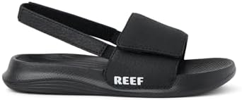 REEF Boys Sandals, ToddlerLittle Kid Salty Slide, BlackWhite, 9