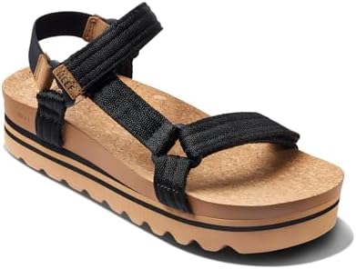 REEF Women's Cushion Rem Hi Platform Sandals Black-tan