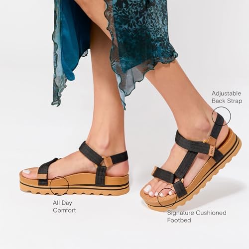 REEF Women's Cushion Rem Hi Platform Sandals Black-tan