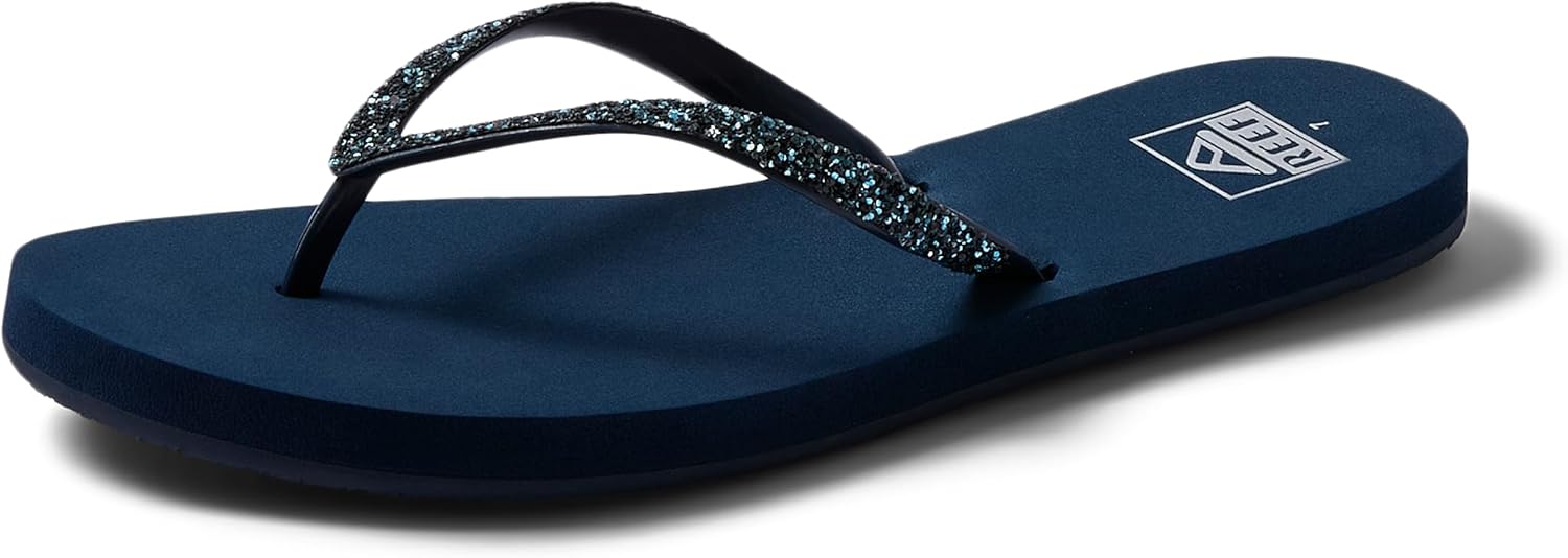 REEF Women's Sandals Stargazer, Glitter Flip Flops for Women With Soft Cushion Footbed Mermaid