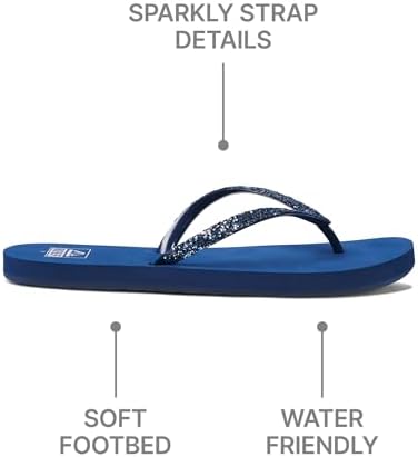 REEF Women's Sandals Stargazer, Glitter Flip Flops for Women With Soft Cushion Footbed Mermaid
