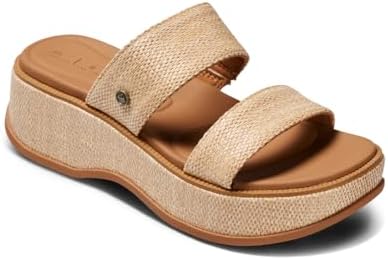 REEF Women's Lofty Lux Hi Slides Tan Raffia