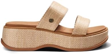 REEF Women's Lofty Lux Hi Slides Tan Raffia