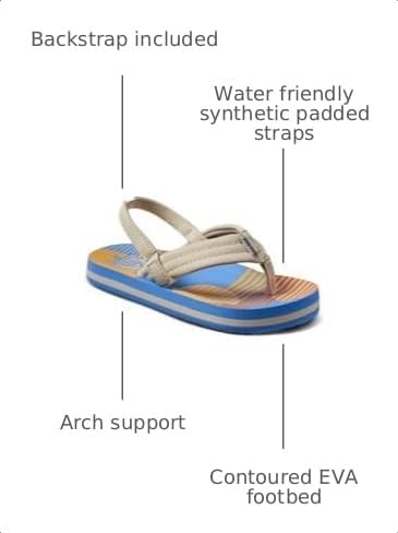 REEF Boys ToddlerLittle Kid Ahi Beach Flip Flop, Soft Cushion Footbed, Water Friendly Vintage Circle Stripe