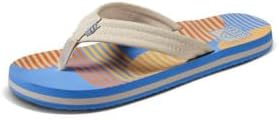 REEF Boys Kids Ahi Beach Flip Flop, Soft Cushion Footbed, Water Friendly Vintage Circle Stripe