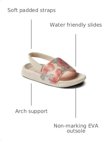 REEF Girls ToddlerLittle Kids One Slide Sandal Vintage Hawaiian