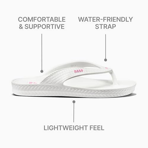 REEF Women's Water Court Beach Flip Flops White