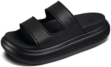 REEF Cushion Bondi 2 Bar Women's Slide Sandal, Lightweight and Supportive Footbed, Water Friendly BlackBlack