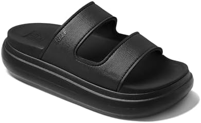REEF Cushion Bondi 2 Bar Women's Slide Sandal, Lightweight and Supportive Footbed, Water Friendly BlackBlack