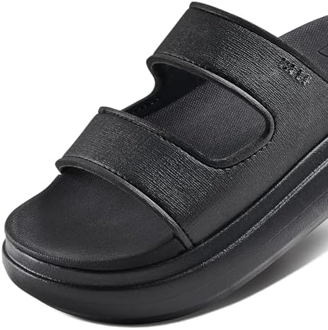 REEF Cushion Bondi 2 Bar Women's Slide Sandal, Lightweight and Supportive Footbed, Water Friendly BlackBlack