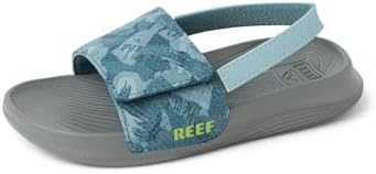 REEF Boys' ToddlerLittle Kid Salty Slide Painted BlueGrey