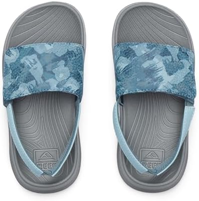 REEF Boys' ToddlerLittle Kid Salty Slide Painted BlueGrey