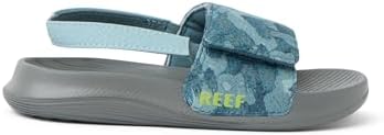 REEF Boys' ToddlerLittle Kid Salty Slide Painted BlueGrey