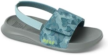 REEF Boys' ToddlerLittle Kid Salty Slide Painted BlueGrey
